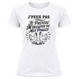 T-shirt de Sport Femme J’peux pas je préfère m’occuper de mes Poules