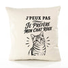 Housse de Coussin J’peux pas je préfère mon Chat roux