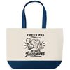 Grand Sac Cabas Fond Bleu J’peux pas je suis Infirmière