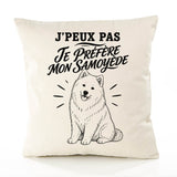 Housse de Coussin J’peux pas je préfère mon Samoyède