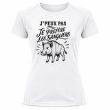 T-shirt de Sport Femme J’peux pas je préfère les Sangliers
