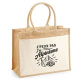 Sac Cabas Jute avec Poche J’peux pas j’ai Alpinisme