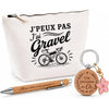 Coffret Cadeau J’peux pas j’ai Gravel – Trousse, stylo bambou et porte-clés