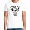 T-shirt Homme Blanc J’peux pas j’ai Tricot