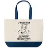 Grand Sac Cabas Fond Bleu J’peux pas je préfère mon Bull Terrier