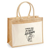 Sac Cabas Jute avec Poche J’peux pas je préfère les Loups