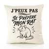 Housse de Coussin J’peux pas je préfère mon Rat