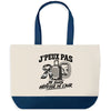 Grand Sac Cabas Fond Bleu J’peux pas je suis Hôtesse de l’air