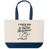 Grand Sac Cabas Fond Bleu J’peux pas je préfère ma Gerbille