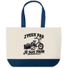 Grand Sac Cabas Fond Bleu J’peux pas je suis Papa