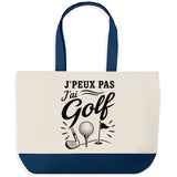 Grand Sac Cabas Fond Bleu J’peux pas j’ai Golf