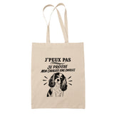 Tote Bag Beige J’peux pas je préfère mon Cavalier King Charles