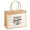 Sac Cabas Jute avec Poche J’peux pas j’ai Peinture