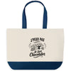 Grand Sac Cabas Fond Bleu J’peux pas je suis Chocolatier