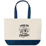 Grand Sac Cabas Fond Bleu J’peux pas je suis Chocolatier