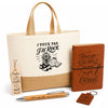 Coffret Cadeau J’peux pas j’ai Rock – Sac jute, carnet, stylo, porte-clés et marque-page