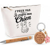 Coffret Cadeau J’peux pas je préfère mon Chien – Trousse, stylo bambou et porte-clés