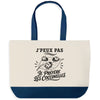 Grand Sac Cabas Fond Bleu J’peux pas je préfère les Coccinelles