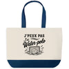 Grand Sac Cabas Fond Bleu J’peux pas j’ai Water-polo