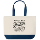 Grand Sac Cabas Fond Bleu J’peux pas j’ai Paddle
