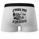 Boxer Homme J’peux pas je suis Retraité – Impression au dos