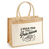 Sac Cabas Jute avec Poche J’peux pas j’ai Pain maison