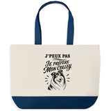 Grand Sac Cabas Fond Bleu J’peux pas je préfère mon Colley