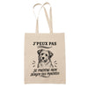 Tote Bag Beige J’peux pas je préfère mon Berger des Pyrénées