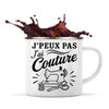 Mug Métal Émaillé J’peux pas j’ai couture J'peux pas minimaliste