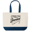 Grand Sac Cabas Fond Bleu J’peux pas j’ai Javelot