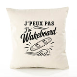 Housse de Coussin J’peux pas j’ai Wakeboard