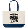 Grand Sac Cabas Fond Bleu J’peux pas je suis DJ
