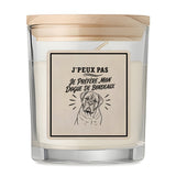 Bougie Parfumée Vanille J’peux pas je préfère mon Dogue de Bordeaux