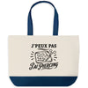 Grand Sac Cabas Fond Bleu J’peux pas j’ai Piercing