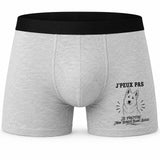 Boxer Homme J’peux pas je préfère mon Berger Blanc Suisse – Impression devant