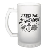 Verre à Bière J’peux pas je suis Marin