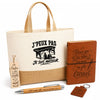 Coffret Cadeau J’peux pas je suis Masseur – Sac jute, carnet, stylo, porte-clés et marque-page