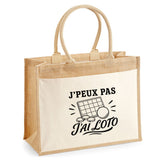 Sac Cabas Jute avec Poche J’peux pas j’ai Loto