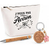 Coffret Cadeau J’peux pas j’ai Aviron – Trousse, stylo bambou et porte-clés