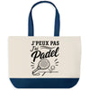 Grand Sac Cabas Fond Bleu J’peux pas j’ai Padel