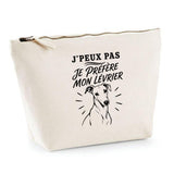 Trousse Beige J’peux pas je préfère mon Lévrier