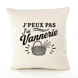 Housse de Coussin J’peux pas j’ai Vannerie