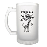 Verre à Bière J’peux pas je préfère les Girafes