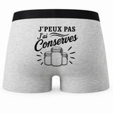 Boxer Homme J’peux pas j’ai Conserves – Impression au dos