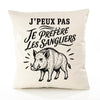 Housse de Coussin J’peux pas je préfère les Sangliers