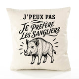 Housse de Coussin J’peux pas je préfère les Sangliers