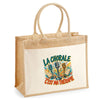 Sac Cabas Jute avec Poche La chorale c'est ma thérapie