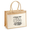 Sac Cabas Jute avec Poche J’peux pas j’ai Tirage de tarot