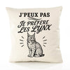 Housse de Coussin J’peux pas je préfère les Lynx