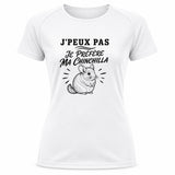 T-shirt de Sport Femme J’peux pas je préfère ma Chinchilla